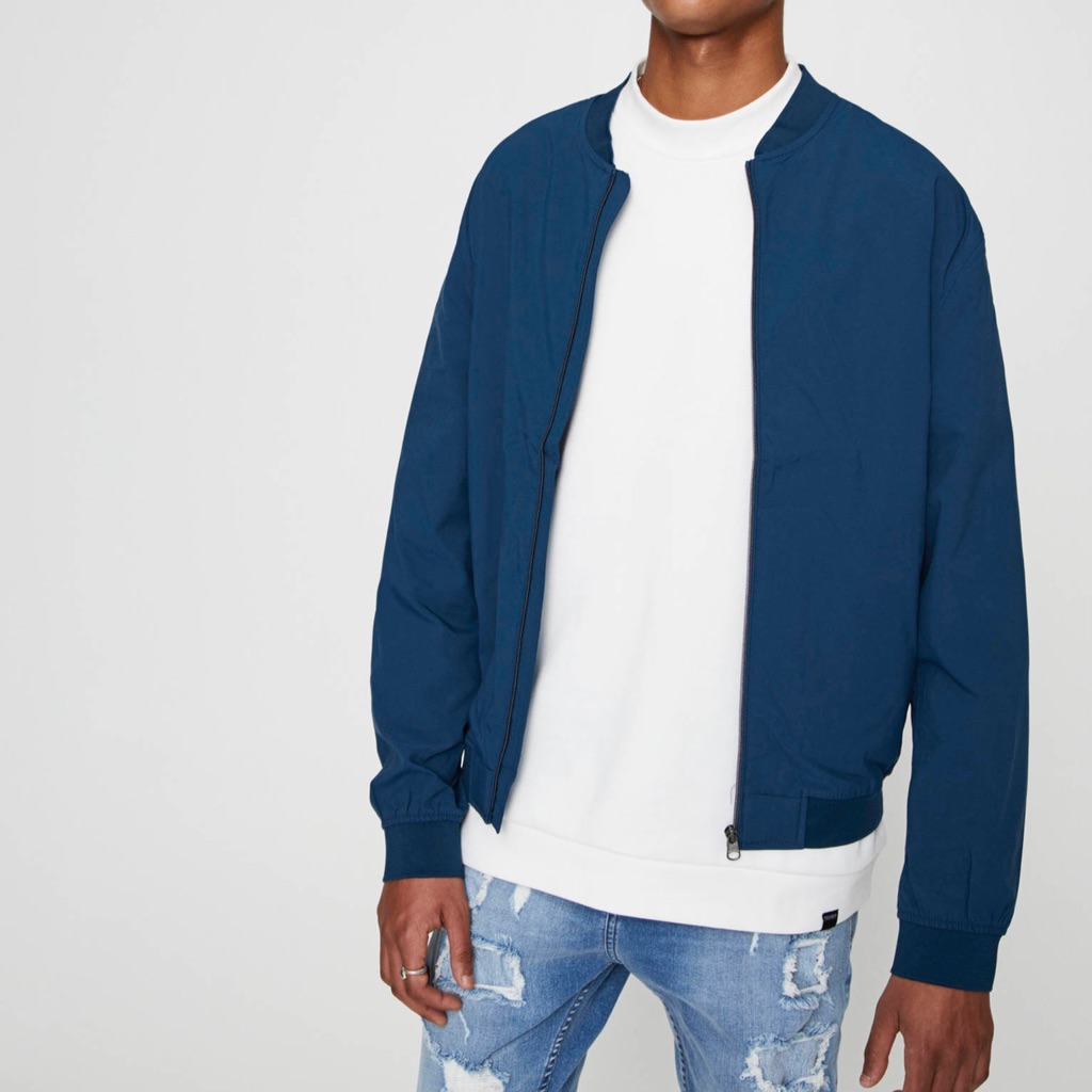 Pull&Bear Blue Bomber Jacket